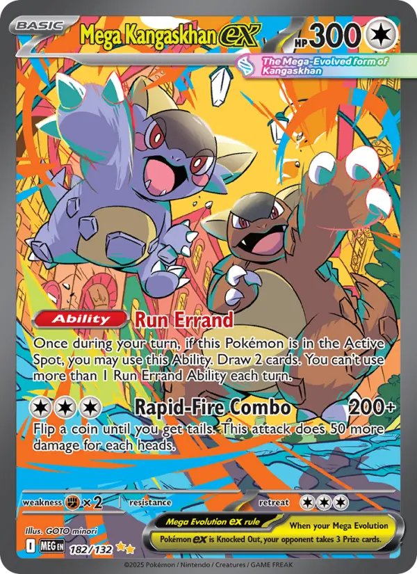 Mega Kangaskhan ex Pokemon card #182/132 from Mega Evolution
