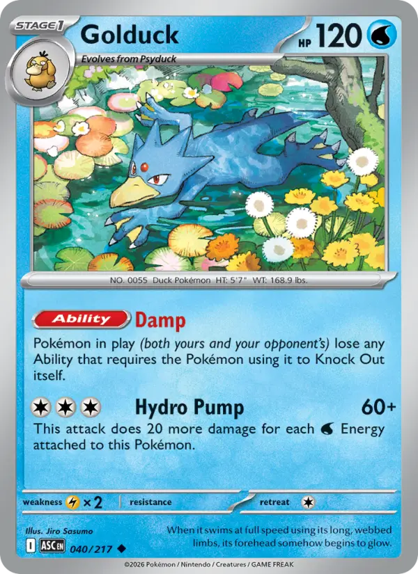 Golduck Pokemon card #040/217 from Ascended Heroes