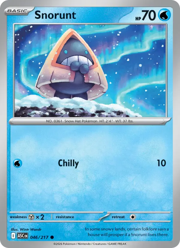 Snorunt Pokemon card #046/217 from Ascended Heroes