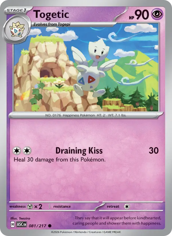 Togetic Pokemon card #081/217 from Ascended Heroes
