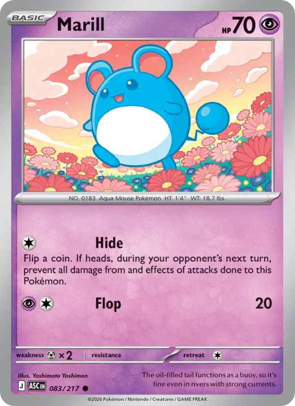 Marill Pokemon card #083/217 from Ascended Heroes