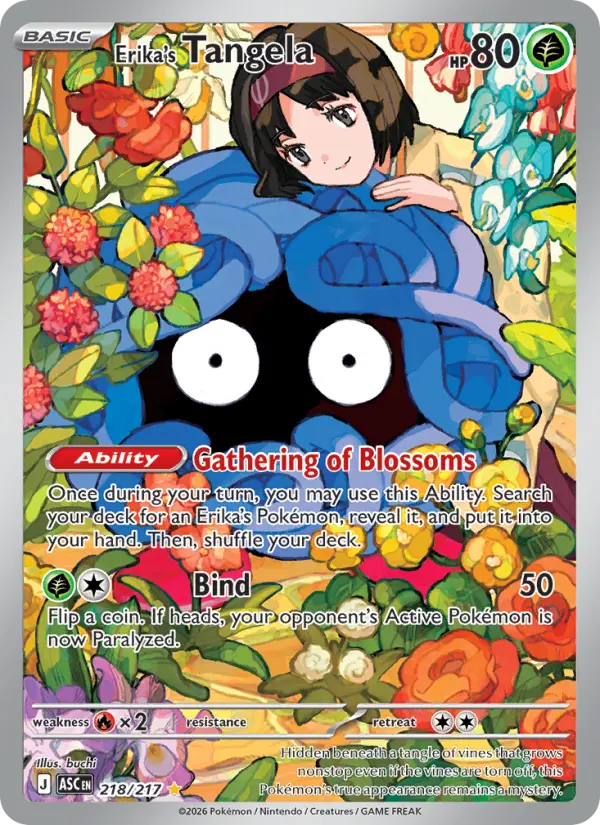 Erika's Tangela Pokemon card #218/217 from Ascended Heroes