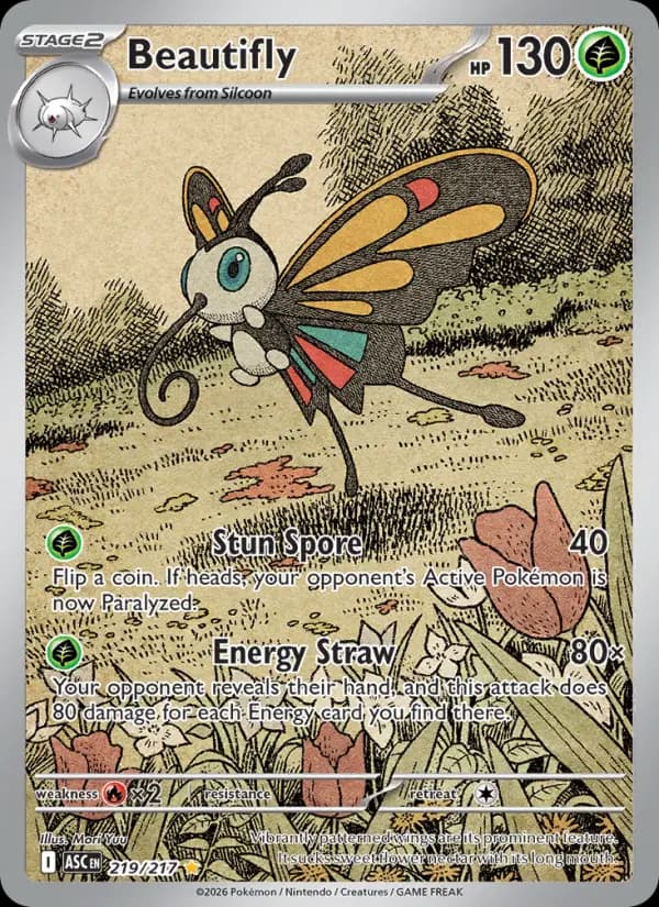 Beautifly Pokemon card #219/217 from Ascended Heroes