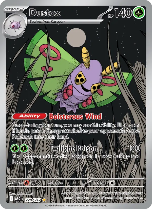 Dustox Pokemon card #220/217 from Ascended Heroes