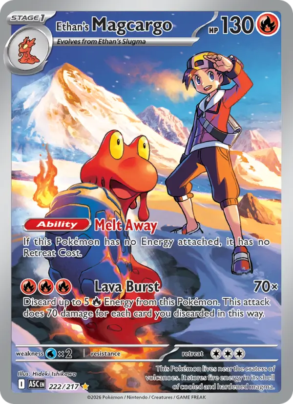 Ethan's Magcargo Pokemon card #222/217 from Ascended Heroes
