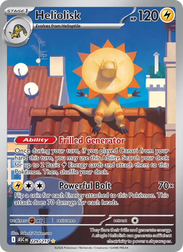 Heliolisk Pokemon card #229/217 from Ascended Heroes