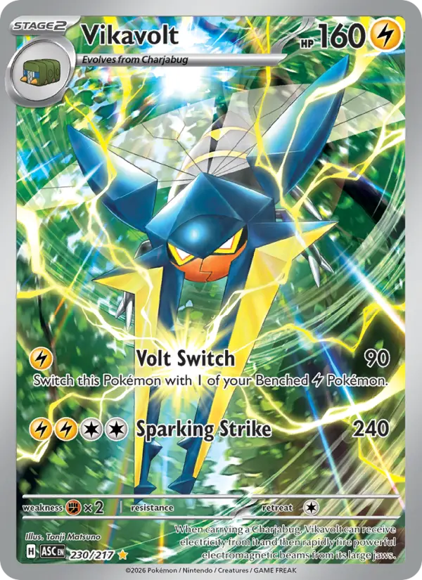 Vikavolt Pokemon card #230/217 from Ascended Heroes