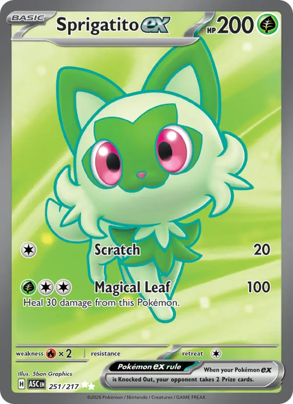 Sprigatito ex Pokemon card #251/217 from Ascended Heroes