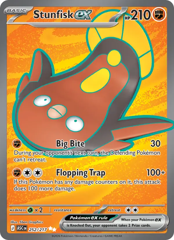 Stunfisk ex Pokemon card #252/217 from Ascended Heroes
