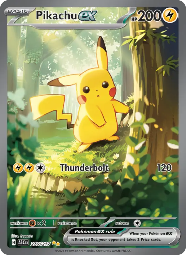 Pikachu ex Pokemon card #276/217 from Ascended Heroes
