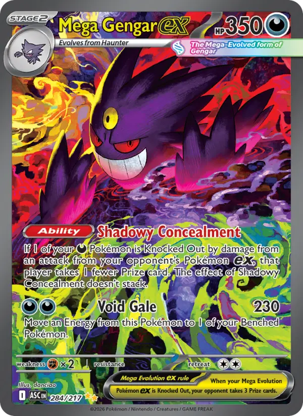 Mega Gengar ex Pokemon card #284/217 from Ascended Heroes