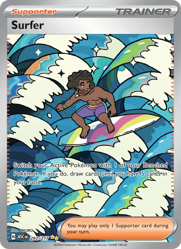 Surfer Pokemon card #293/217 from Ascended Heroes