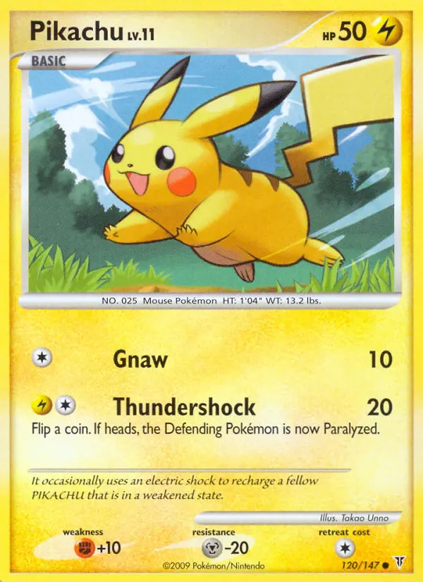 Pikachu Pokemon card #120/147 from Supreme Victors