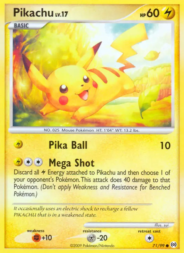 Pikachu Pokemon card #71/99 from Arceus