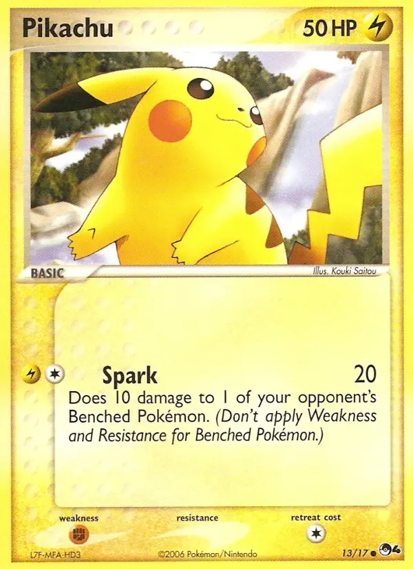 Pikachu Pokemon card #13/17 from POP Series 4