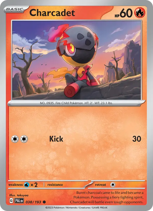 Charcadet Pokemon card #038/193 from Paldea Evolved