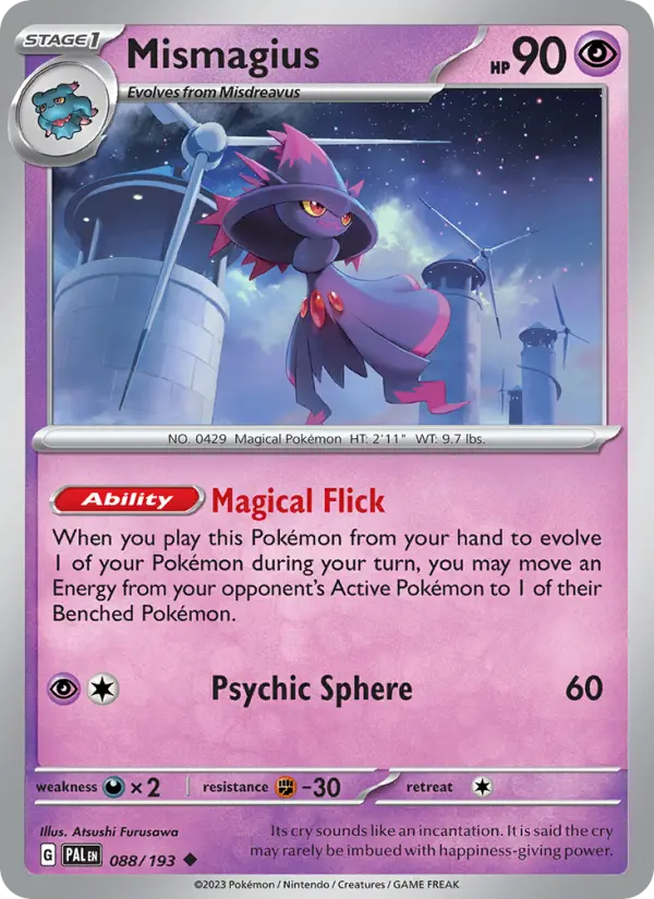 Mismagius Pokemon card #088/193 from Paldea Evolved