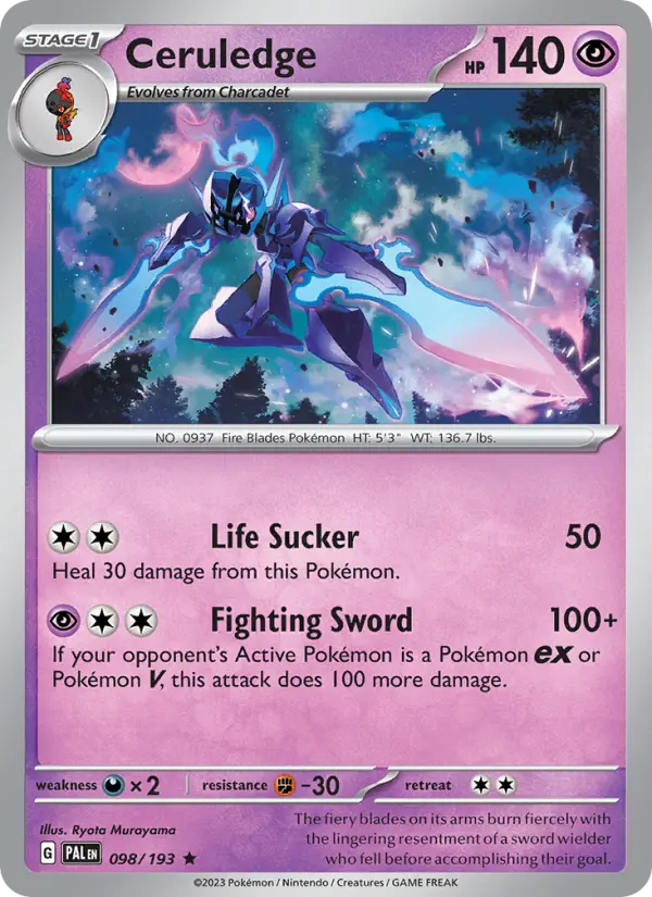 Ceruledge Pokemon card #098/193 from Paldea Evolved