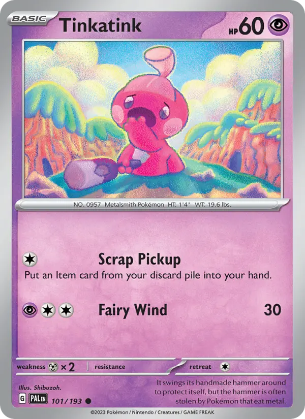 Tinkatink Pokemon card #101/193 from Paldea Evolved
