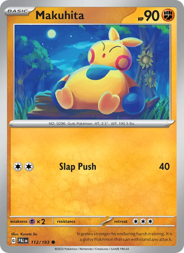 Makuhita Pokemon card #112/193 from Paldea Evolved