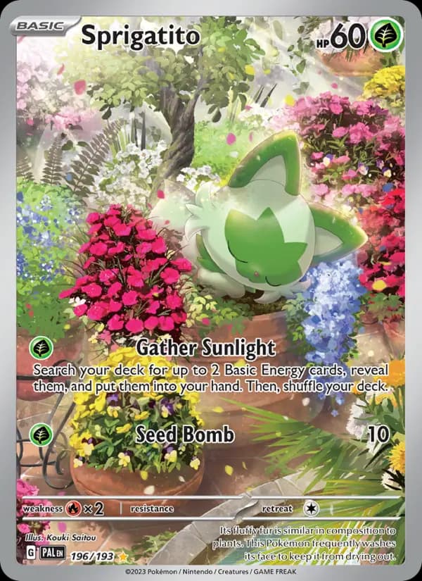 Sprigatito Pokemon card #196/193 from Paldea Evolved