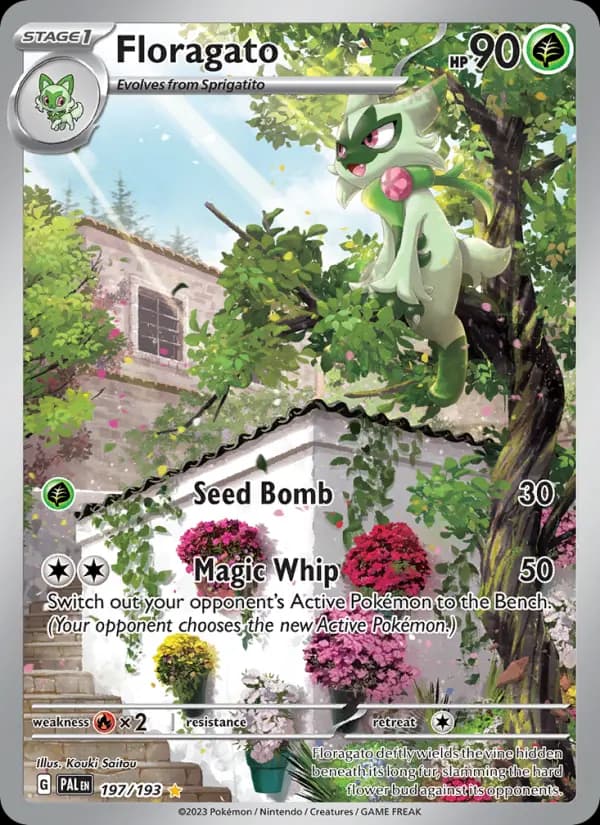 Floragato Pokemon card #197/193 from Paldea Evolved