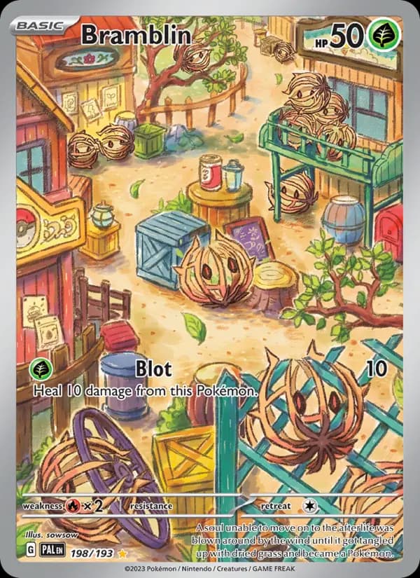 Bramblin Pokemon card #198/193 from Paldea Evolved