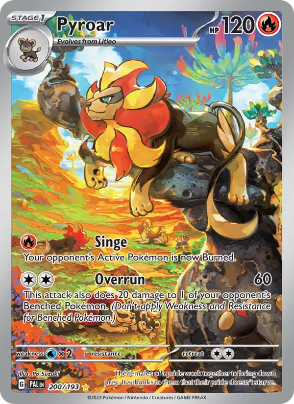 Pyroar Pokemon card #200/193 from Paldea Evolved