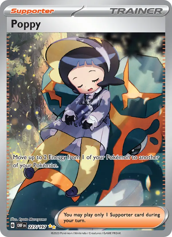 Poppy Pokemon card #227/197 from Obsidian Flames