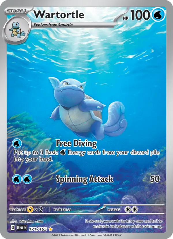 Wartortle Pokemon card #171/165 from 151