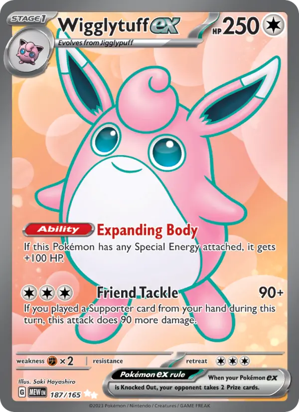 Wigglytuff ex Pokemon card #187/165 from 151