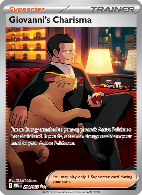 Giovanni's Charisma Pokemon card #204/165 from 151