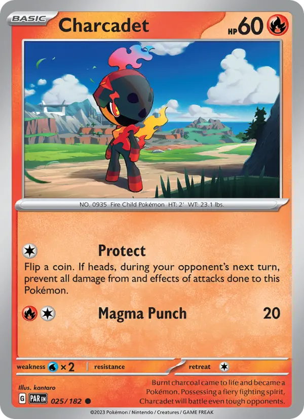 Charcadet Pokemon card #025/182 from Paradox Rift