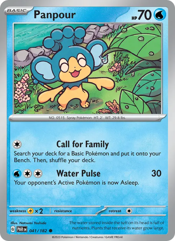 Panpour Pokemon card #041/182 from Paradox Rift