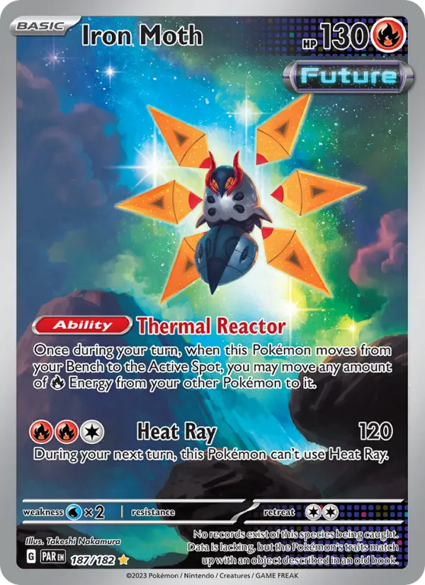 Iron Moth Pokemon card #187/182 from Paradox Rift