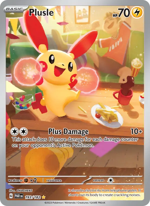 Plusle Pokemon card #193/182 from Paradox Rift