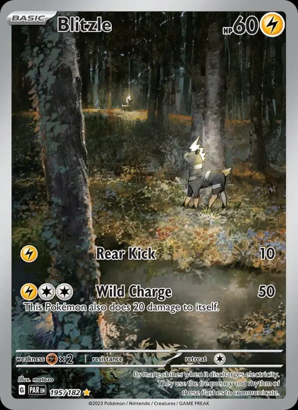 Blitzle Pokemon card #195/182 from Paradox Rift