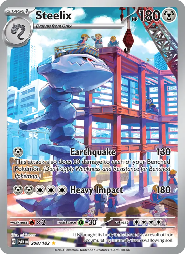 Steelix Pokemon card #208/182 from Paradox Rift