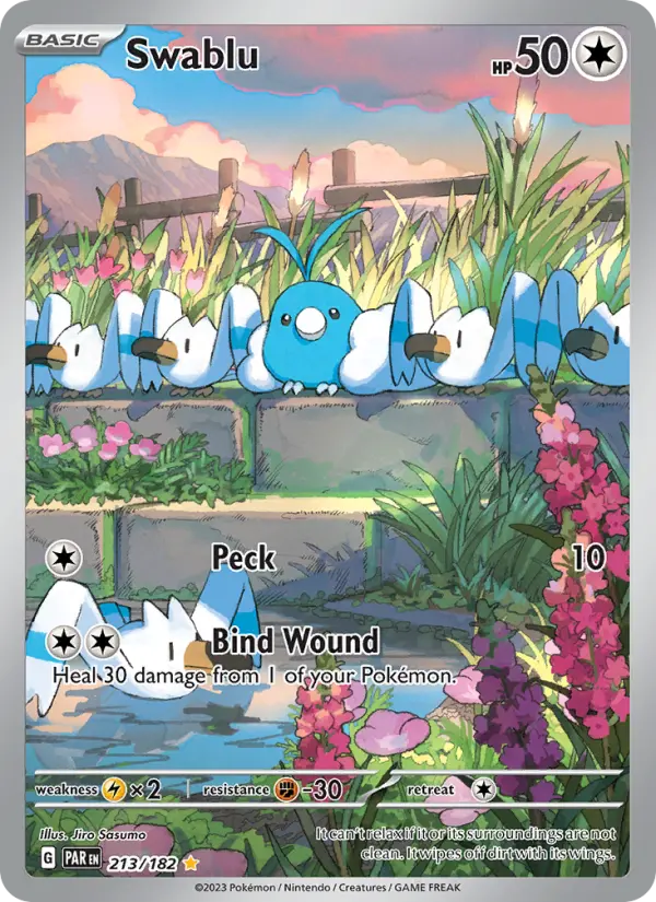 Swablu Pokemon card #213/182 from Paradox Rift