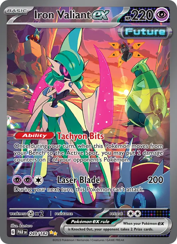 Iron Valiant ex Pokemon card #249/182 from Paradox Rift