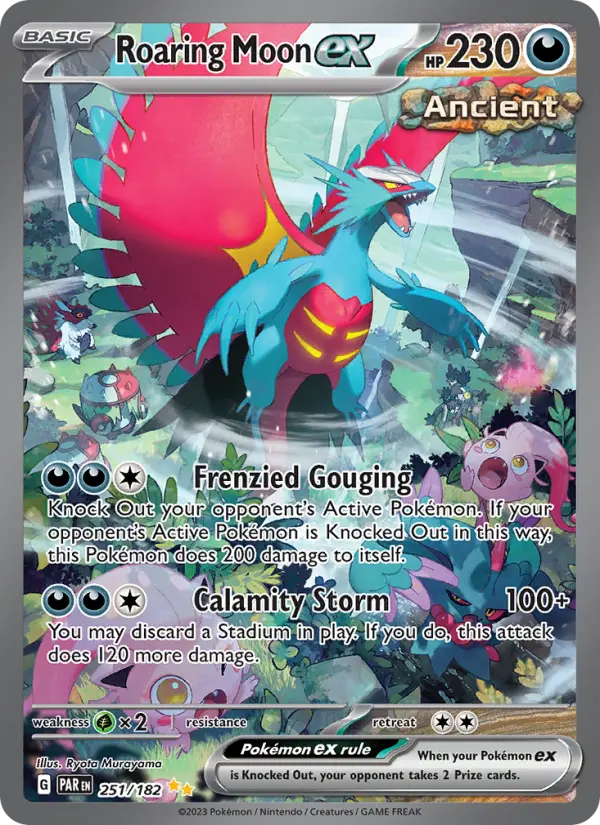 Roaring Moon ex Pokemon card #251/182 from Paradox Rift