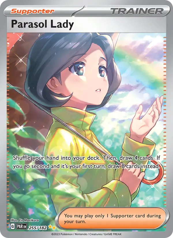 Parasol Lady Pokemon card #255/182 from Paradox Rift