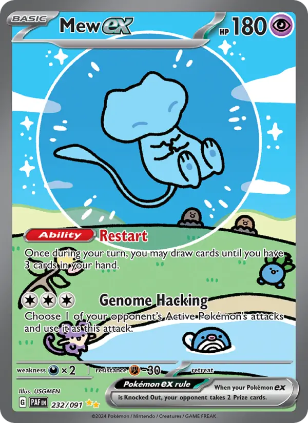 Mew ex Pokemon card #232/91 from Paldean Fates