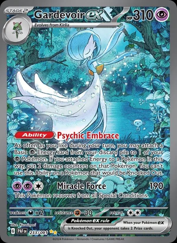 Gardevoir ex Pokemon card #233/91 from Paldean Fates