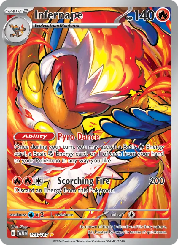 Infernape Pokemon card #173/167 from Twilight Masquerade