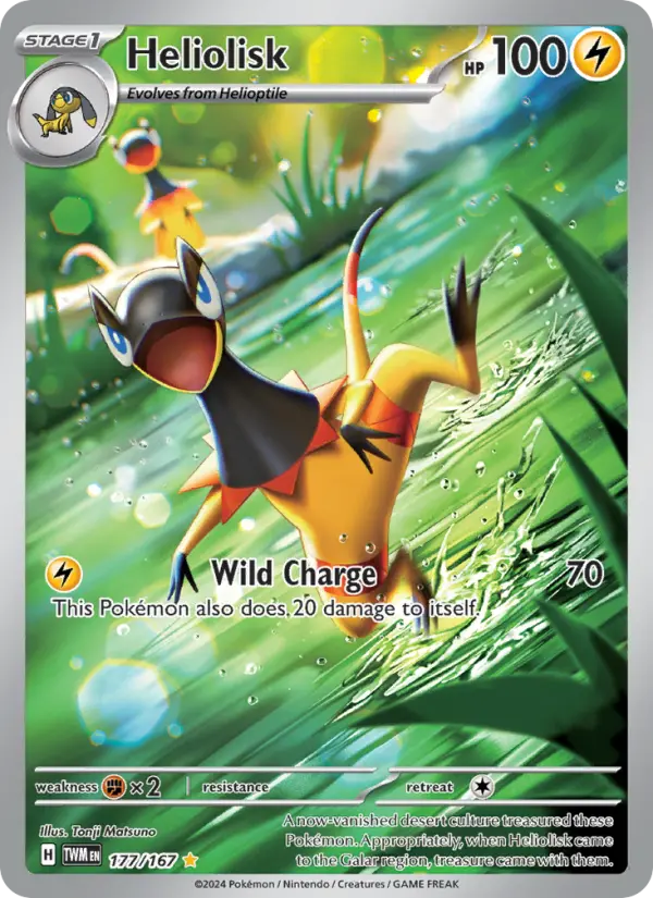Heliolisk Pokemon card #177/167 from Twilight Masquerade