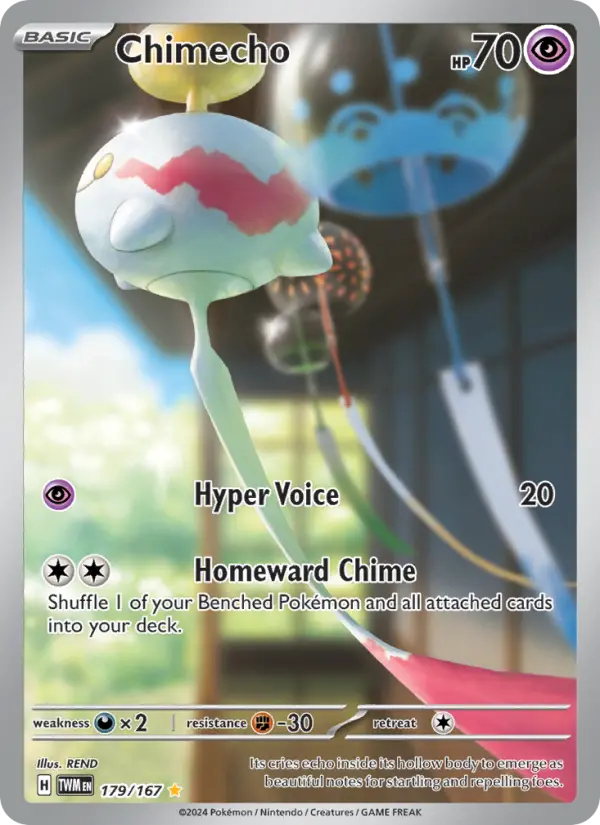 Chimecho Pokemon card #179/167 from Twilight Masquerade