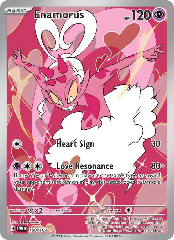 Enamorus Pokemon card #180/167 from Twilight Masquerade