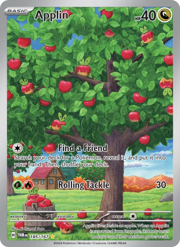 Applin Pokemon card #185/167 from Twilight Masquerade