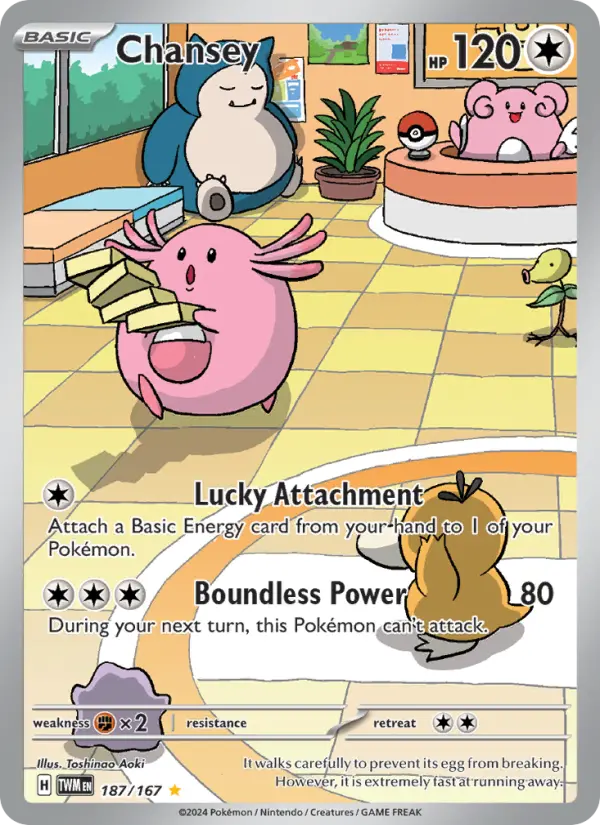 Chansey Pokemon card #187/167 from Twilight Masquerade